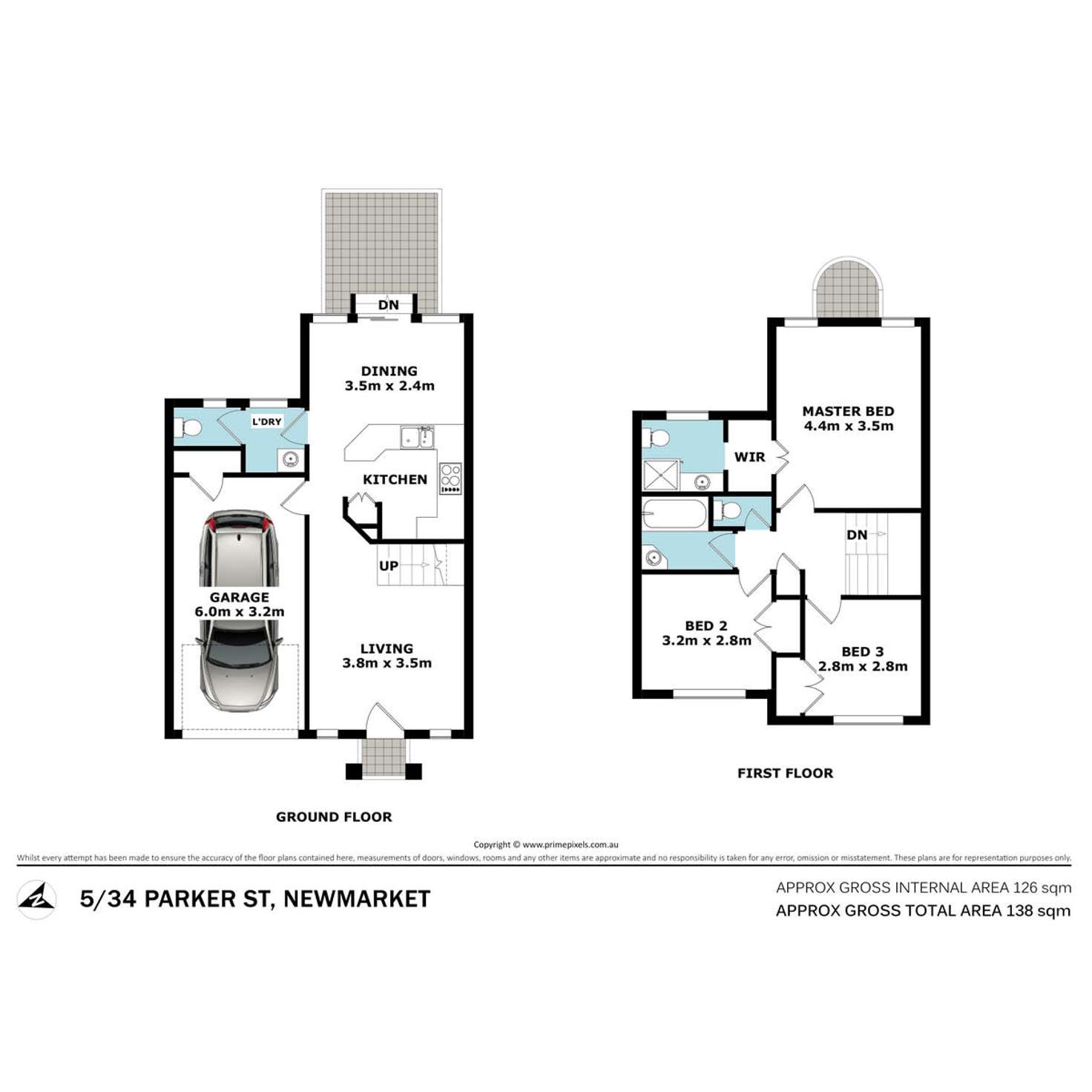 Floorplan of Homely townhouse listing, 5/34 Parker Street, Newmarket QLD 4051