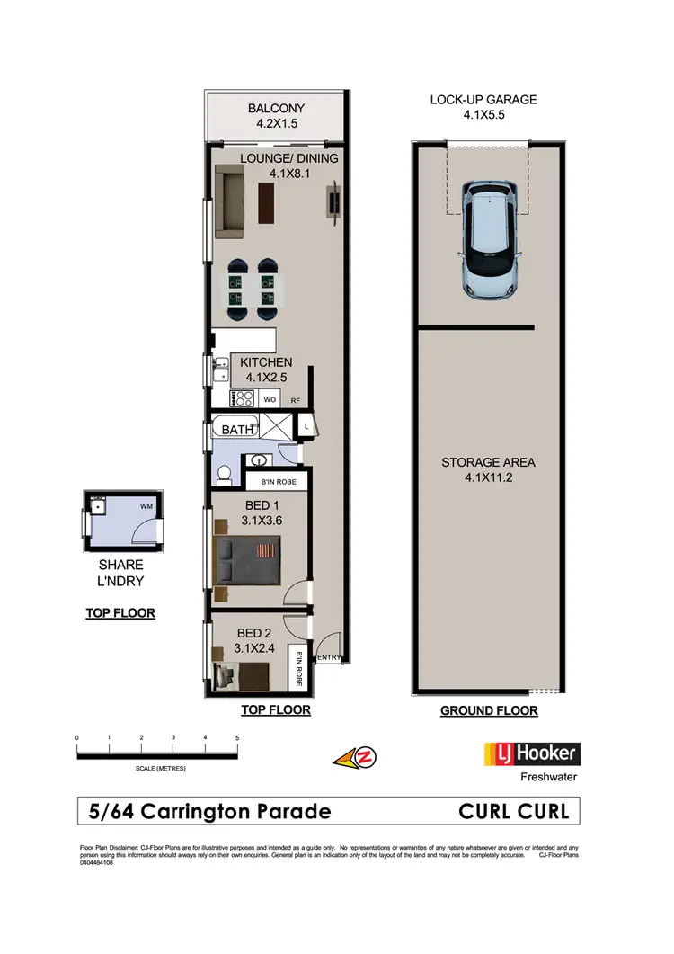 Floorplan of Homely unit listing, 5/64 Carrington Parade, Curl Curl NSW 2096