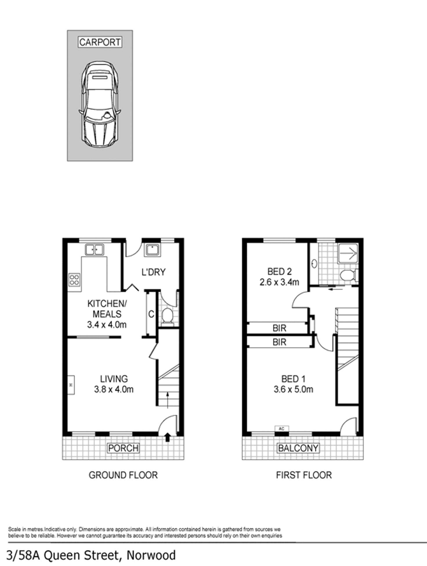Floorplan of Homely townhouse listing, 3/58a Queen Street, Norwood SA 5067