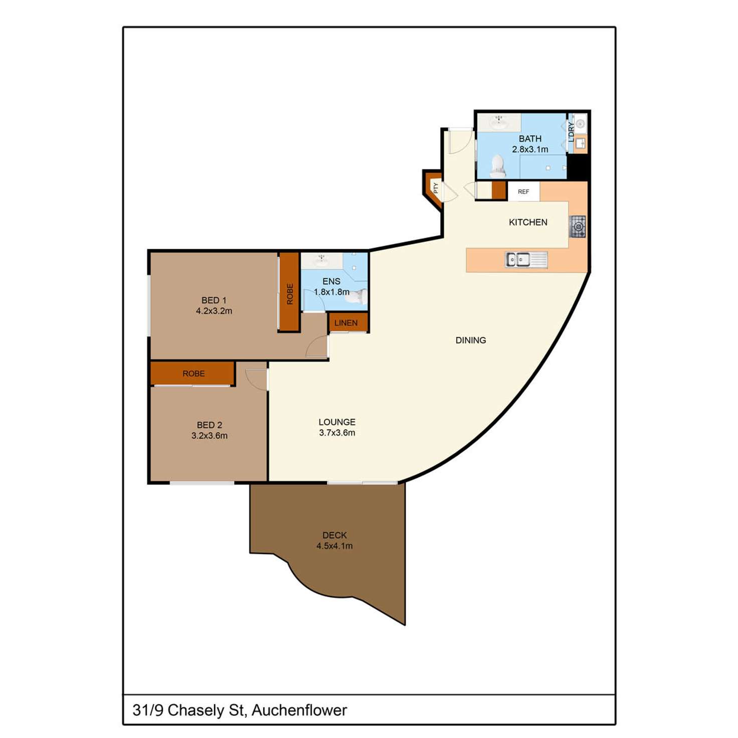 Floorplan of Homely apartment listing, 31/9 Chasely Street, Auchenflower QLD 4066
