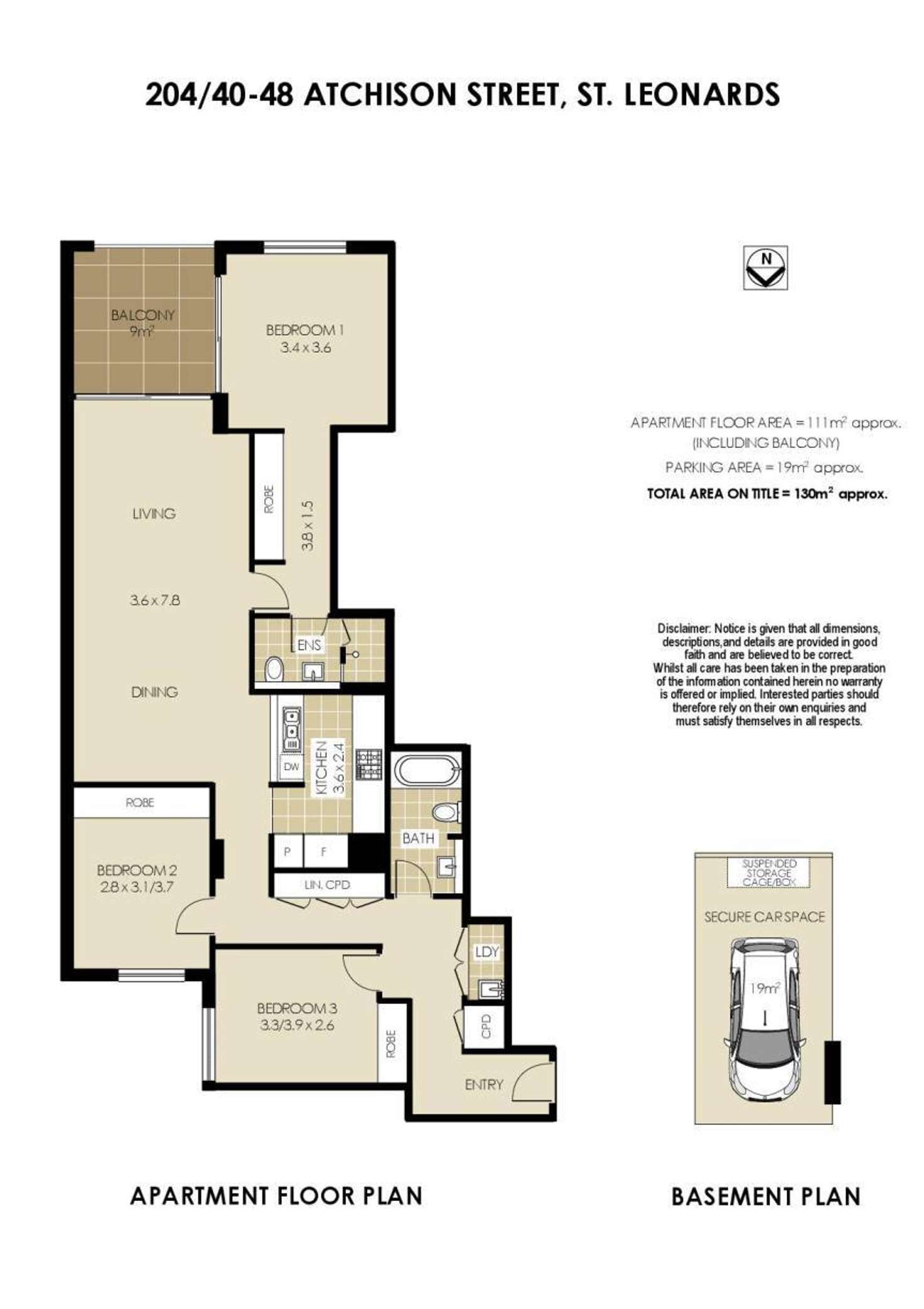 Floorplan of Homely apartment listing, 204/40-48 Atchison Street, St Leonards NSW 2065
