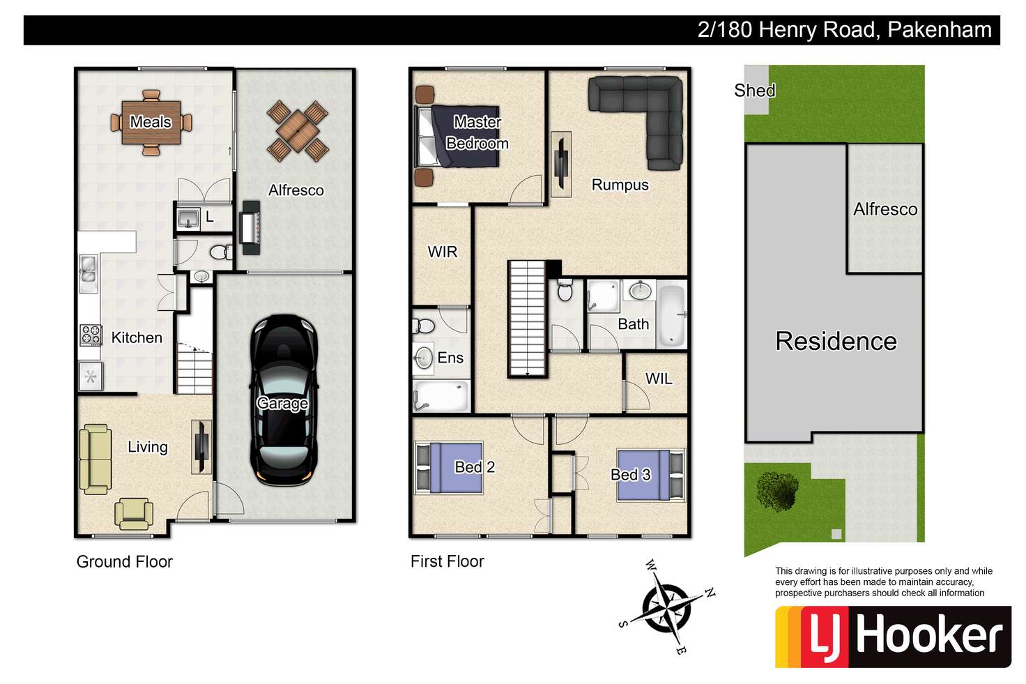 Floorplan of Homely townhouse listing, 2/180 Henry Road, Pakenham VIC 3810