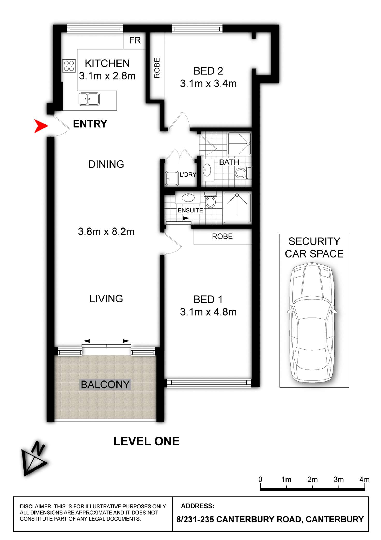 Floorplan of Homely apartment listing, 8/231-235 Canterbury Road, Canterbury NSW 2193