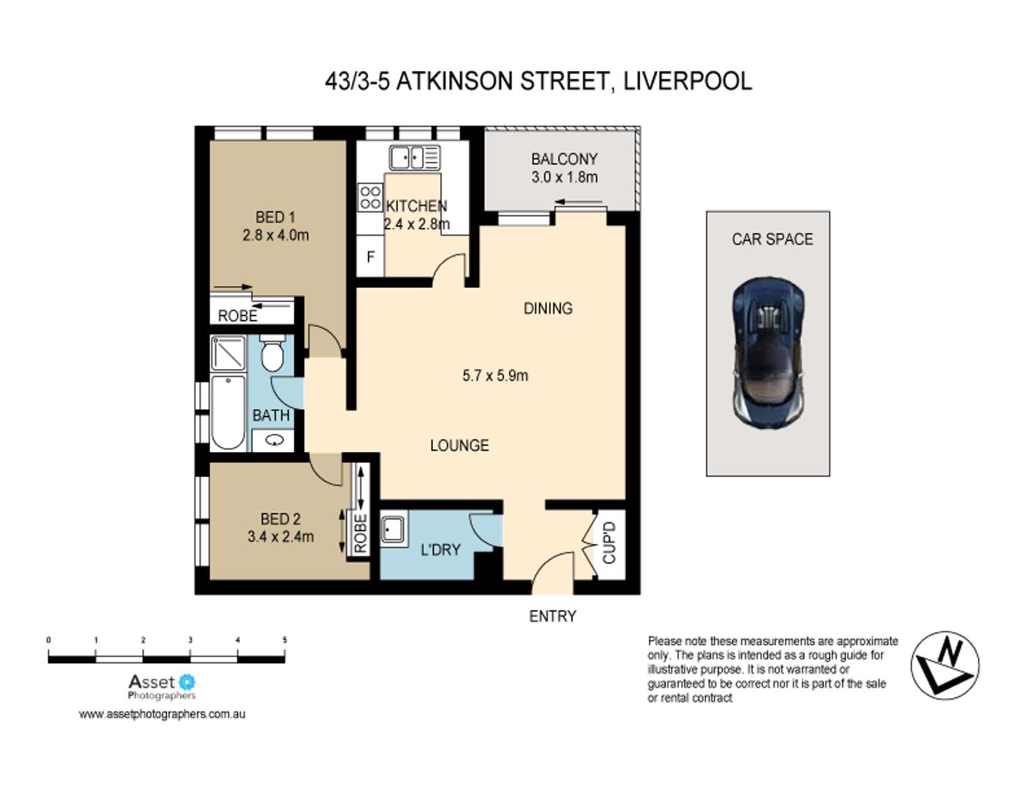 Floorplan of Homely unit listing, 43/3-5 Atkinson Street, Liverpool NSW 2170