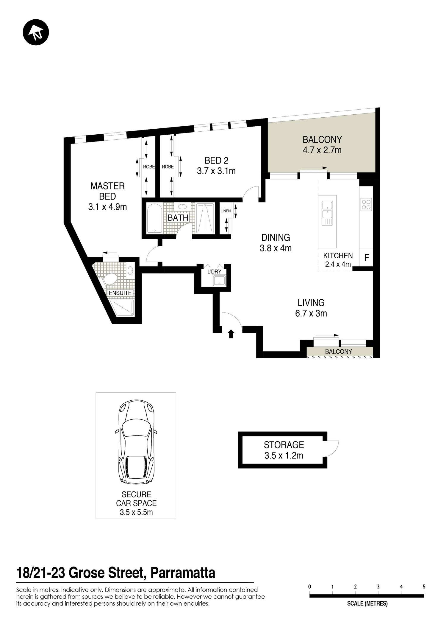 Floorplan of Homely apartment listing, 18/21-23 Grose Street, Parramatta NSW 2150