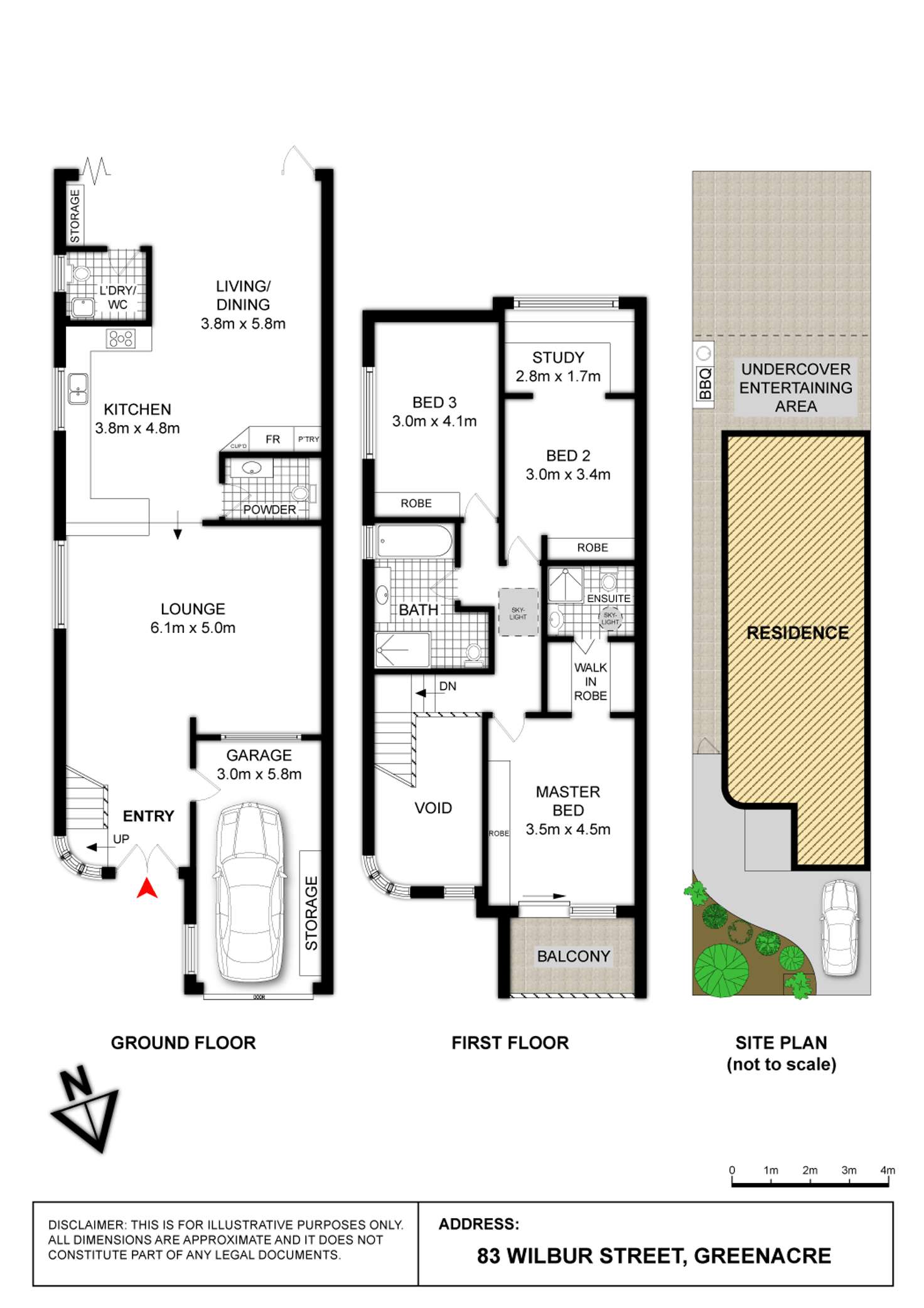 Floorplan of Homely semiDetached listing, 83 Wilbur Street, Greenacre NSW 2190
