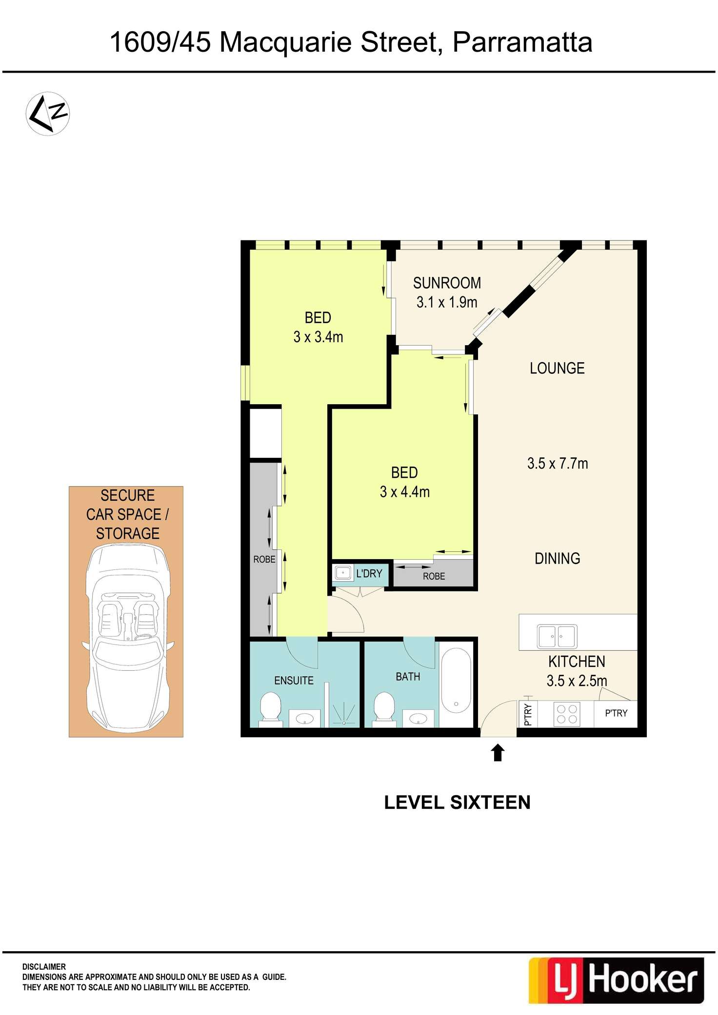 Floorplan of Homely apartment listing, 1609/45 Macquarie Street, Parramatta NSW 2150