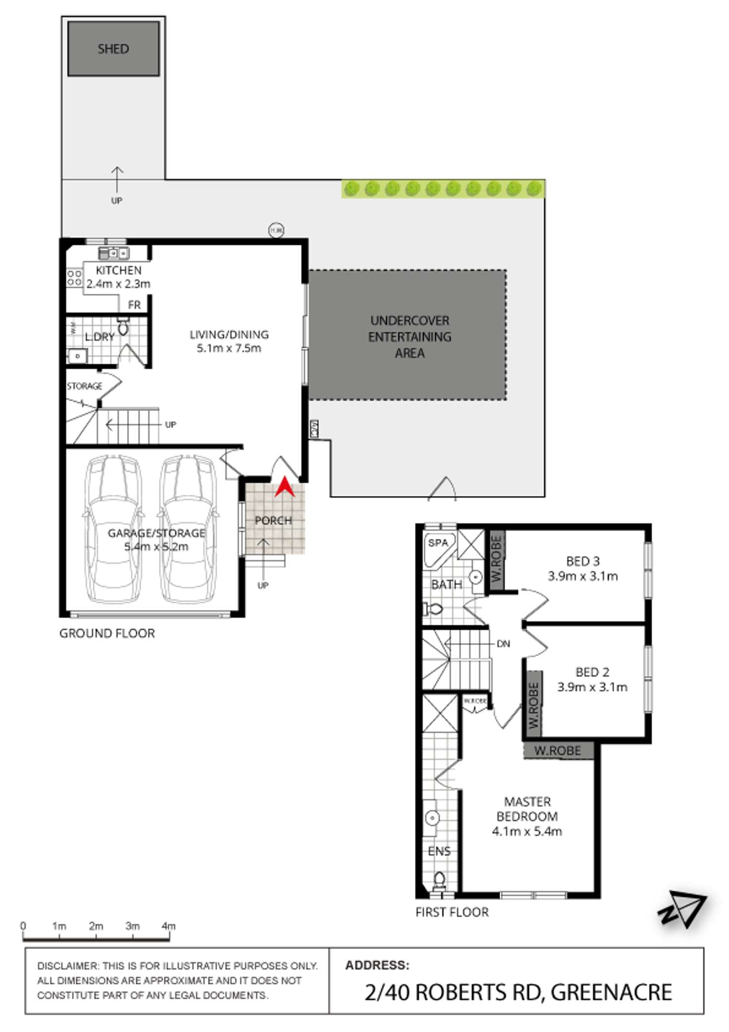 Floorplan of Homely townhouse listing, 2/40 Roberts Road, Greenacre NSW 2190