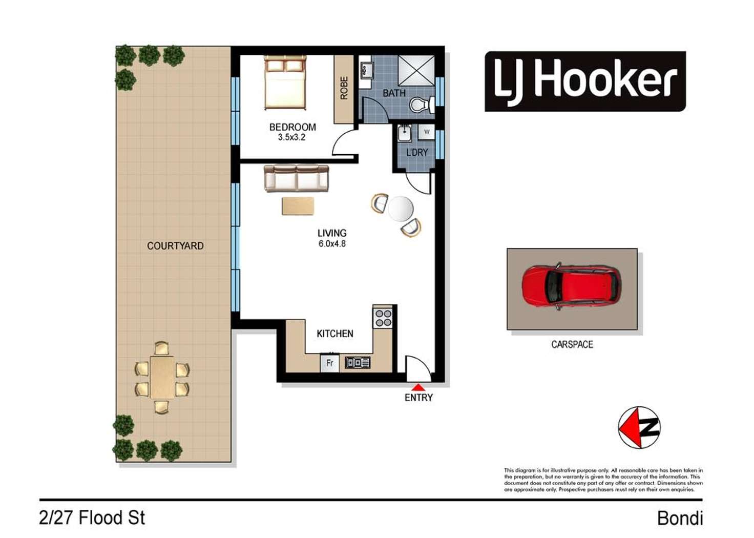 Floorplan of Homely apartment listing, 2/27 Flood Street, Bondi NSW 2026