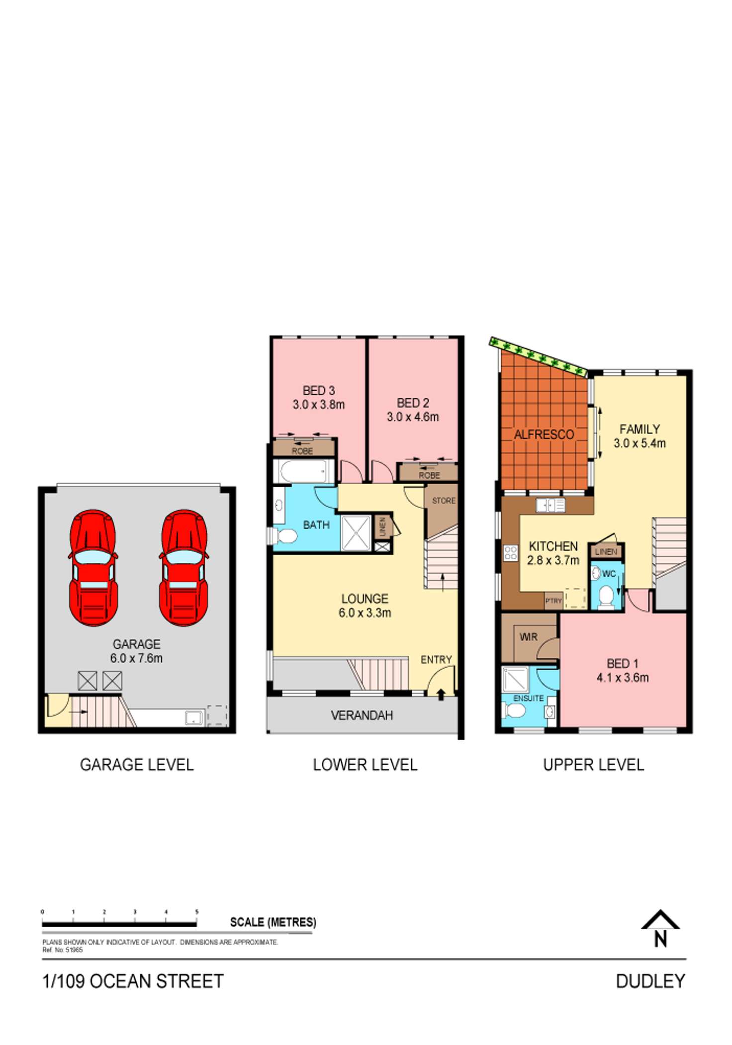 Floorplan of Homely townhouse listing, 1/109 Ocean Street, Dudley NSW 2290