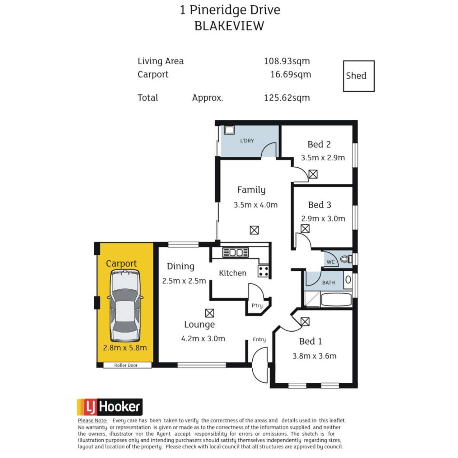Floorplan of Homely house listing, 1 Pineridge Drive, Blakeview SA 5114