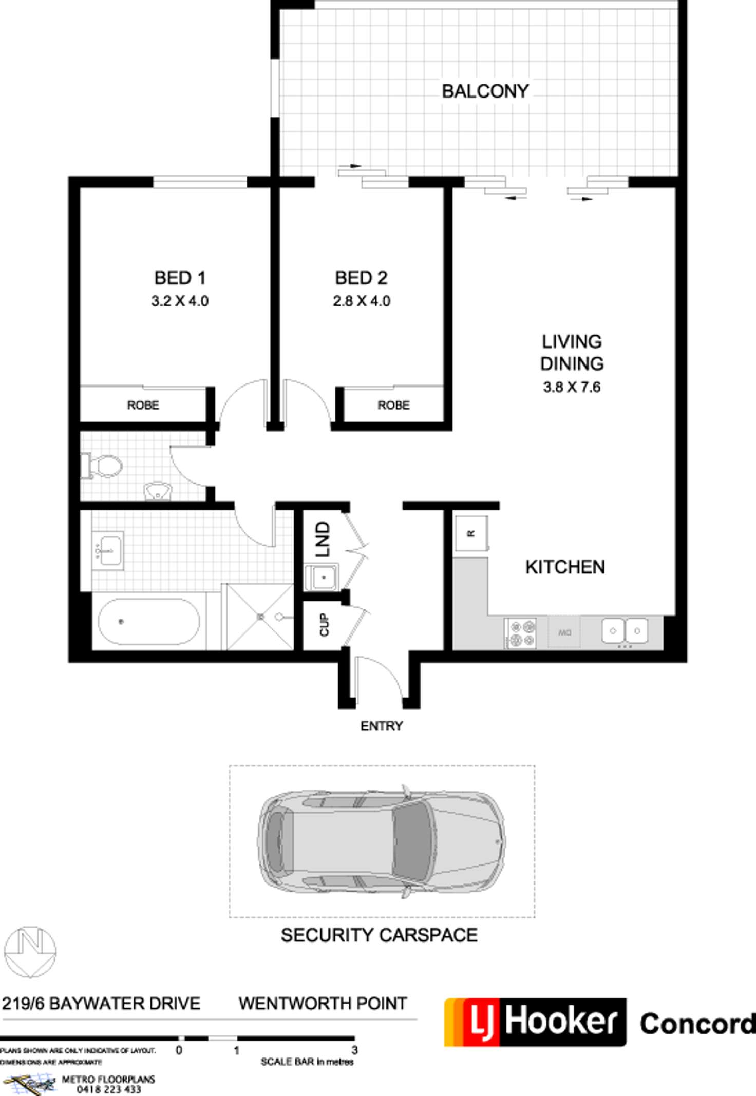 Floorplan of Homely apartment listing, 219/6 Baywater Drive, Wentworth Point NSW 2127