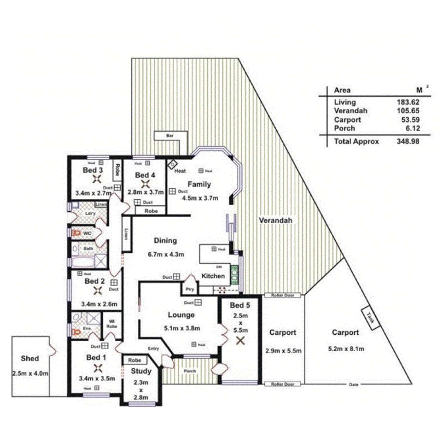 Floorplan of Homely house listing, 15 Rossiter Drive, Evanston Park SA 5116