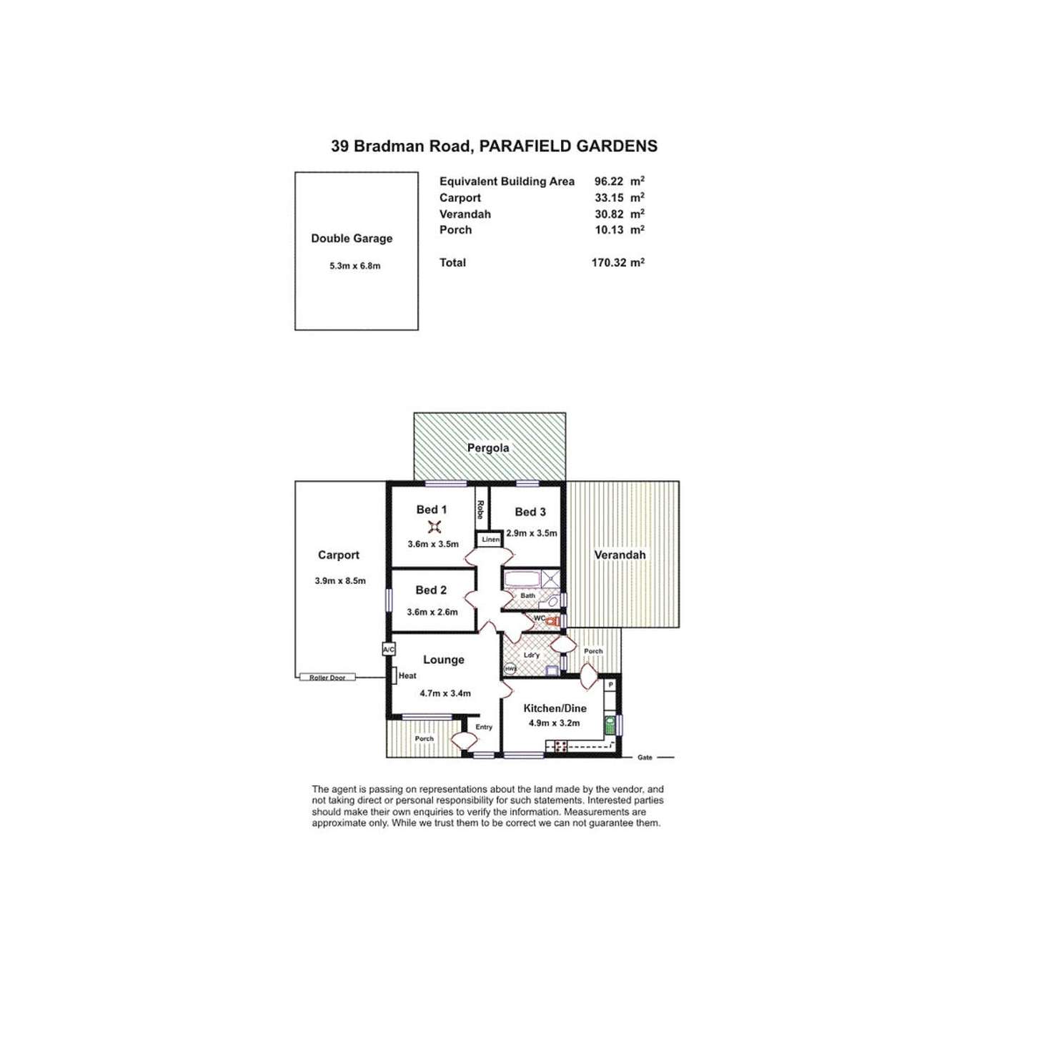 Floorplan of Homely house listing, 39 Bradman Road, Parafield Gardens SA 5107