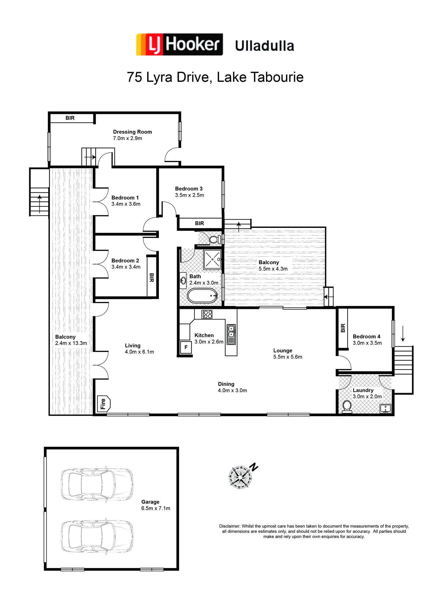 Floorplan of Homely house listing, 75 Lyra Drive, Lake Tabourie NSW 2539