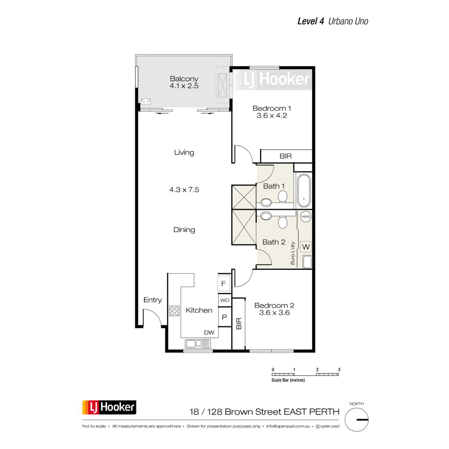 Floorplan of Homely apartment listing, 18/128 Brown Street, East Perth WA 6004