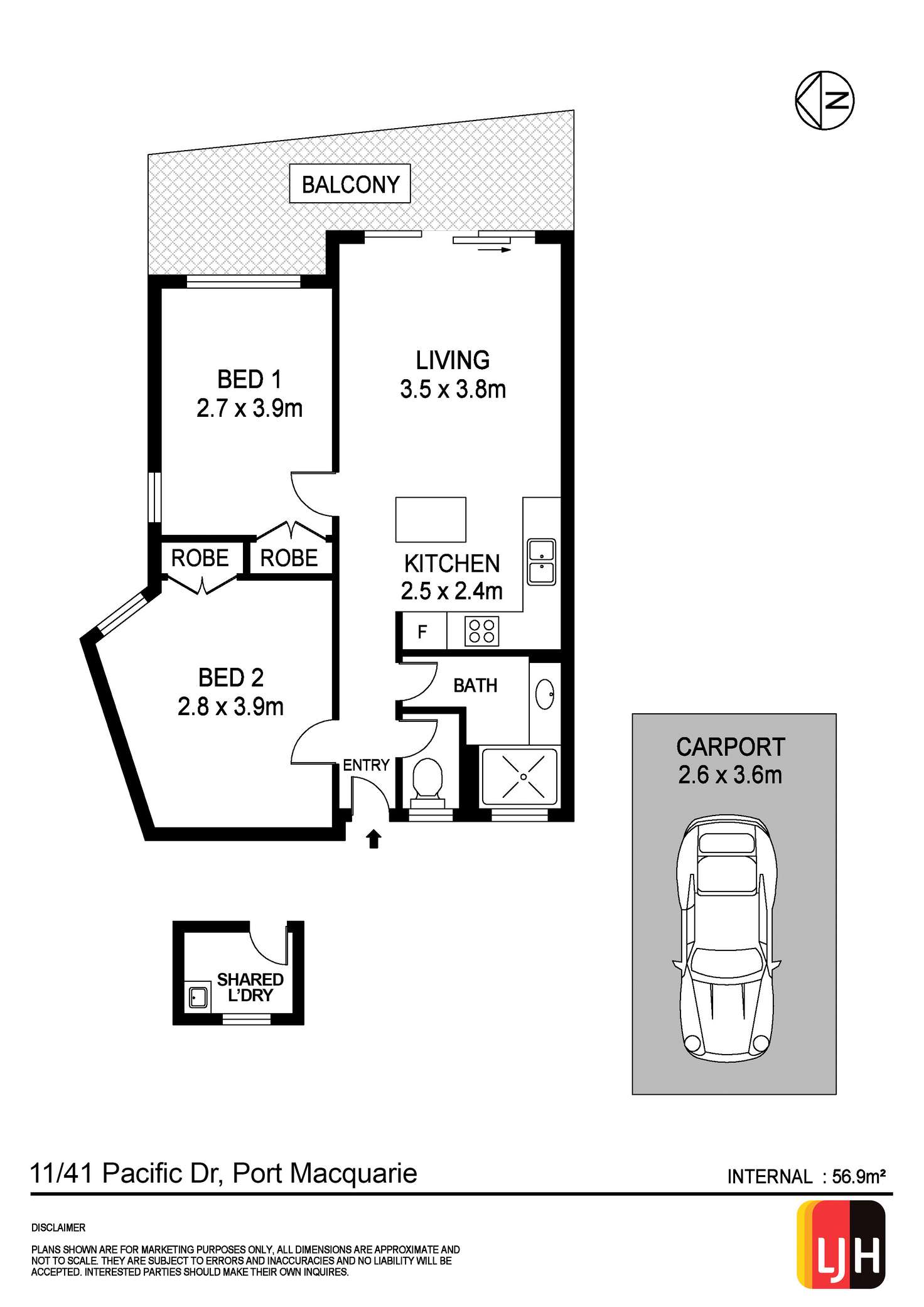 Floorplan of Homely unit listing, 11/41 Pacific Drive, Port Macquarie NSW 2444