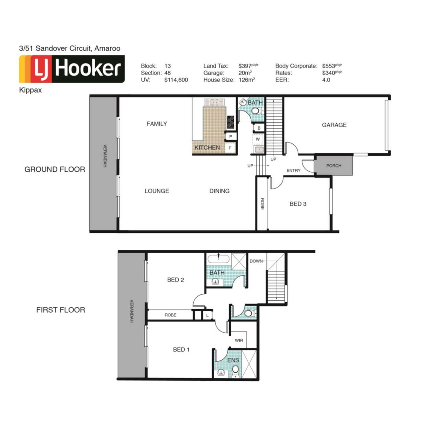 Floorplan of Homely townhouse listing, 3/51 Sandover Circuit, Amaroo ACT 2914