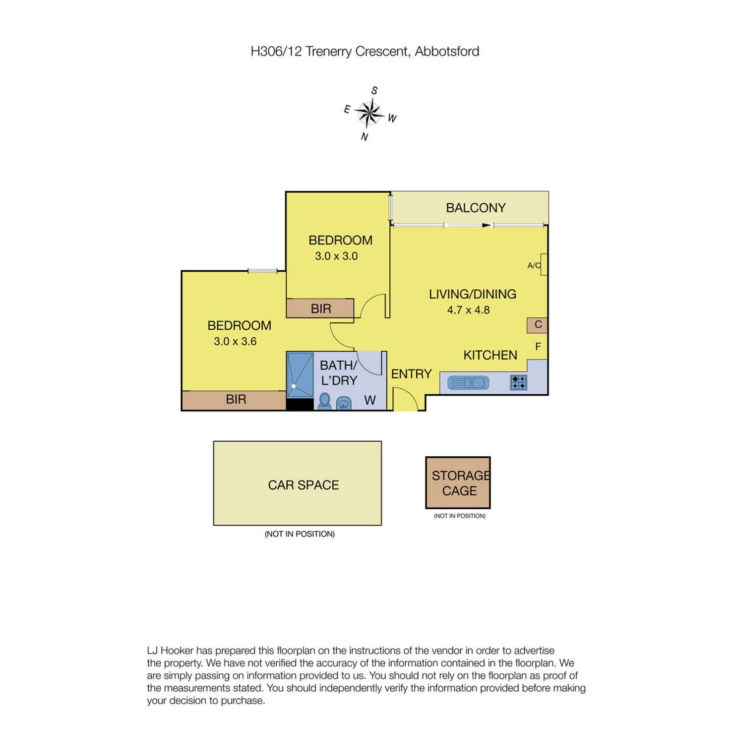 Floorplan of Homely apartment listing, H306/12 Trenerry Crescent, Abbotsford VIC 3067