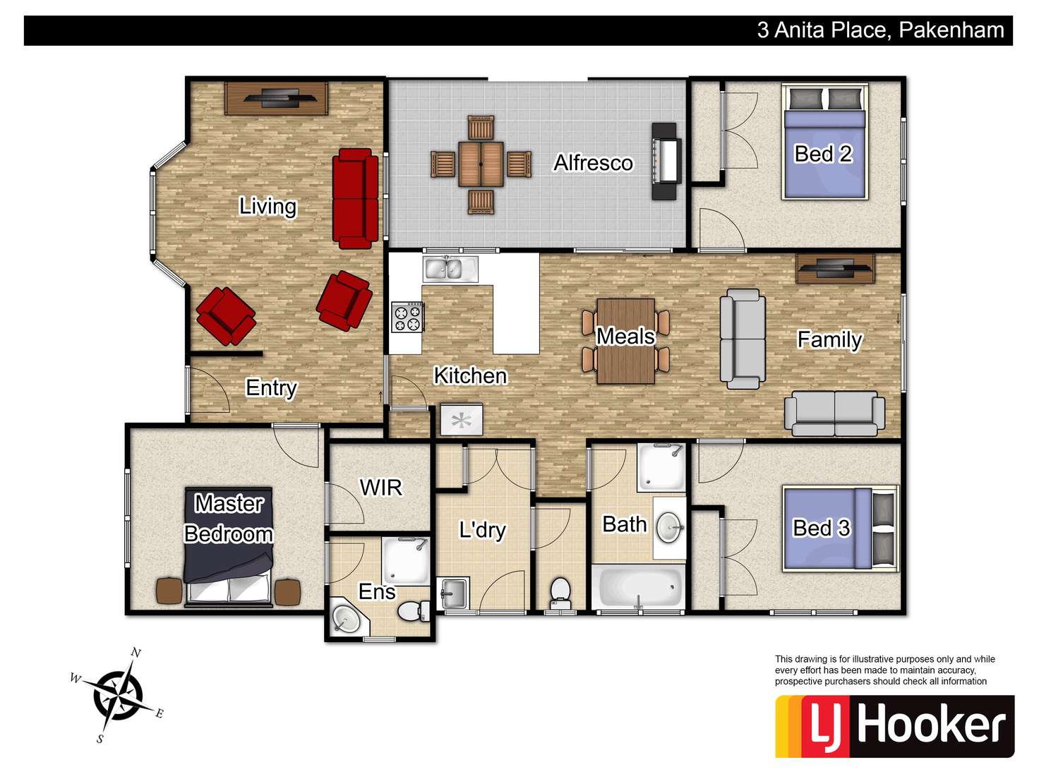 Floorplan of Homely house listing, 3 Anita Place, Pakenham VIC 3810