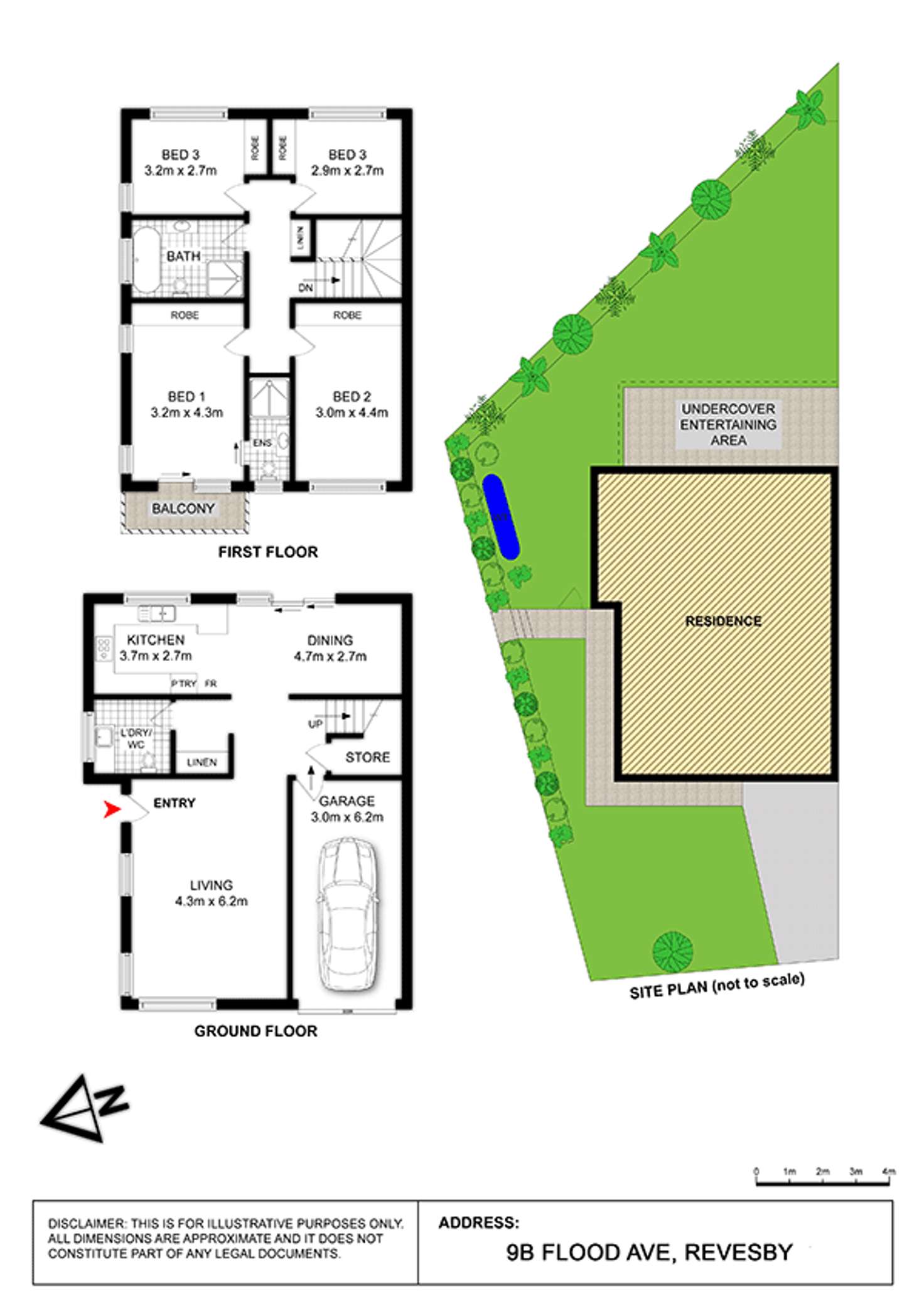 Floorplan of Homely semiDetached listing, 9B Flood Avenue, Revesby NSW 2212