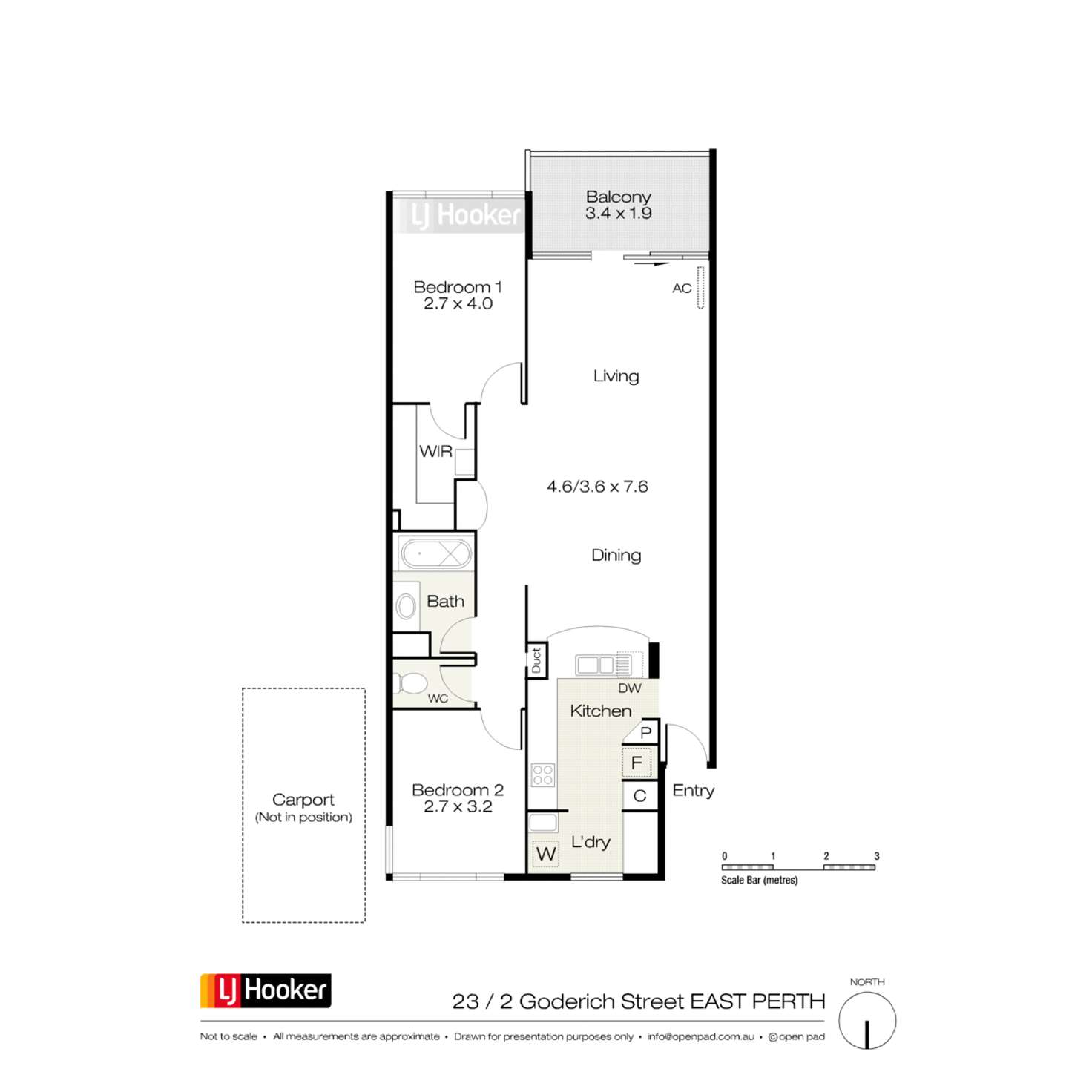 Floorplan of Homely apartment listing, 23/2 Goderich Street, East Perth WA 6004