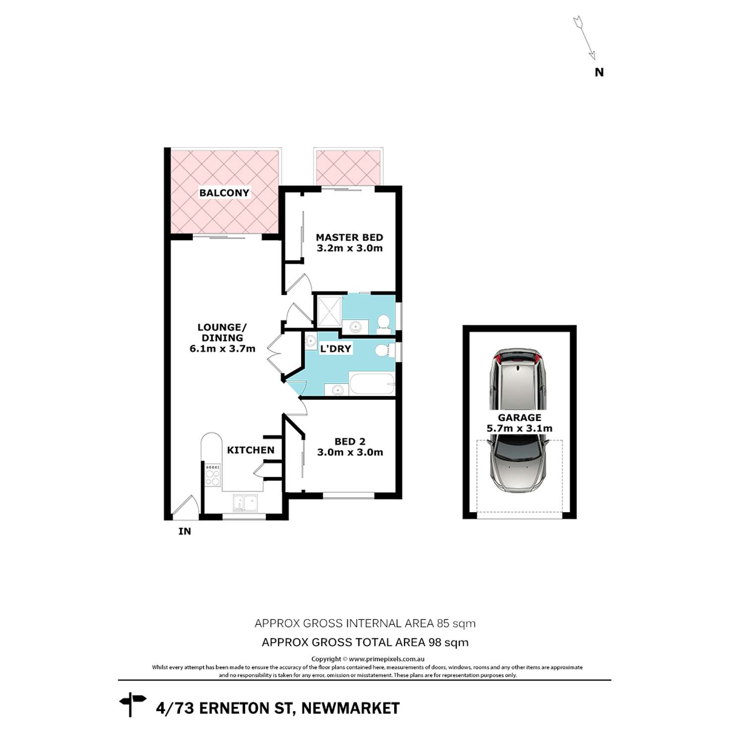 Floorplan of Homely unit listing, 4/73 Erneton Street, Newmarket QLD 4051