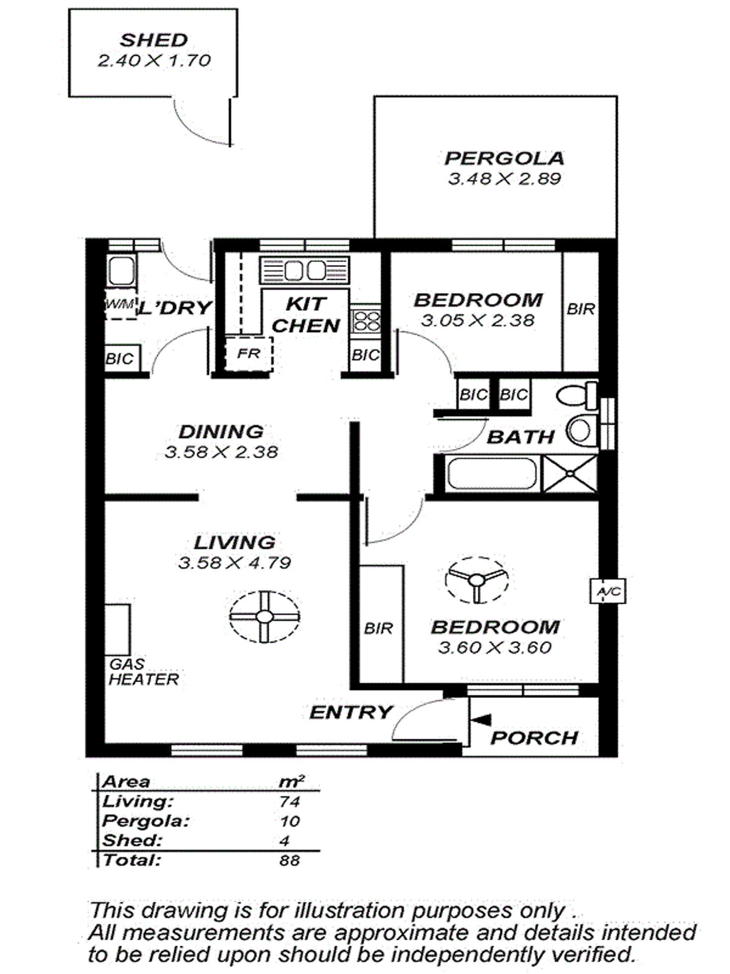 Floorplan of Homely unit listing, 2/12 Bakewell Road, Evandale SA 5069
