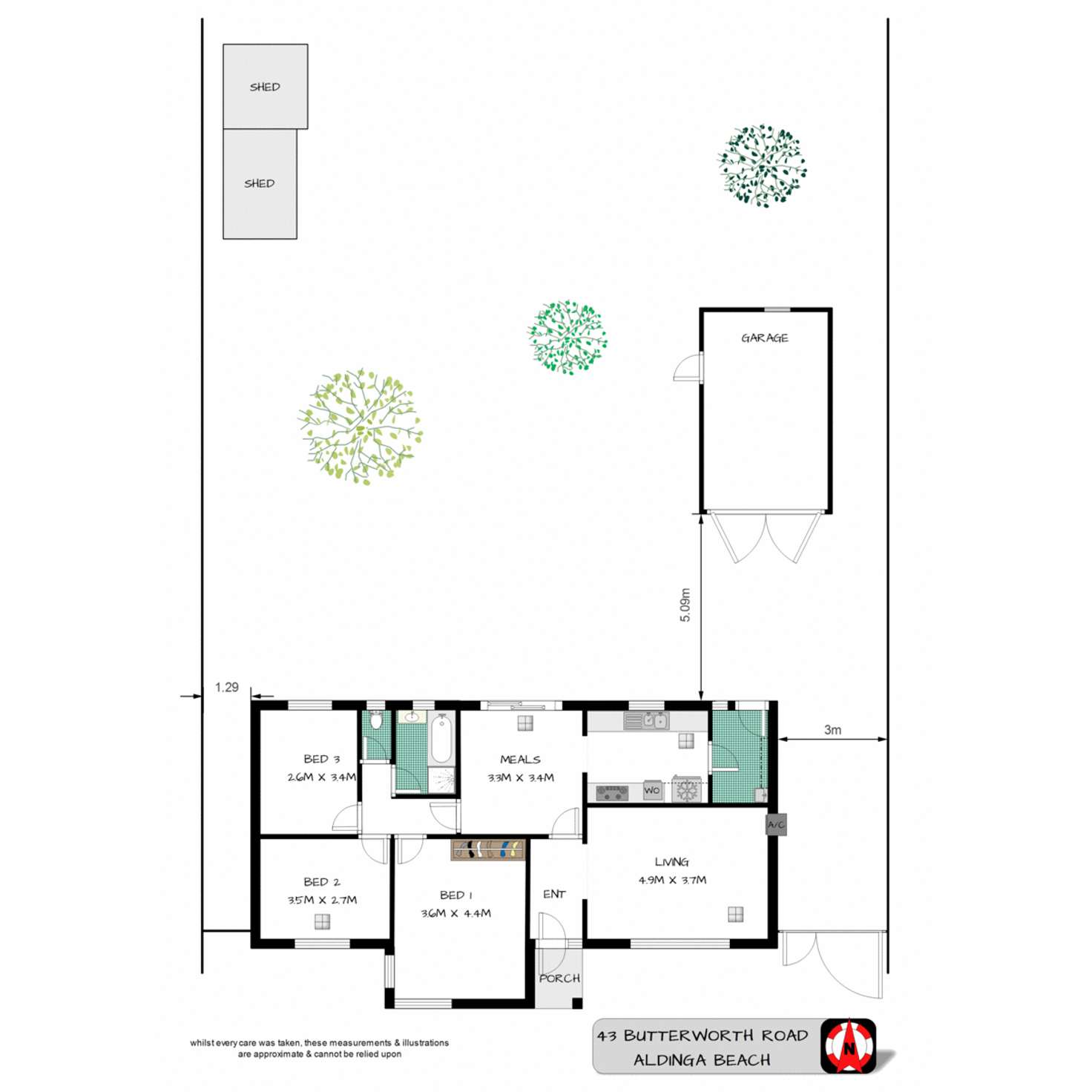 Floorplan of Homely house listing, 43 Butterworth Road, Aldinga Beach SA 5173