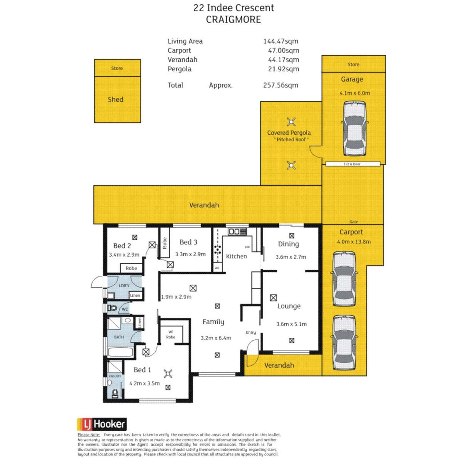 Floorplan of Homely house listing, 22 Indee Crescent, Craigmore SA 5114