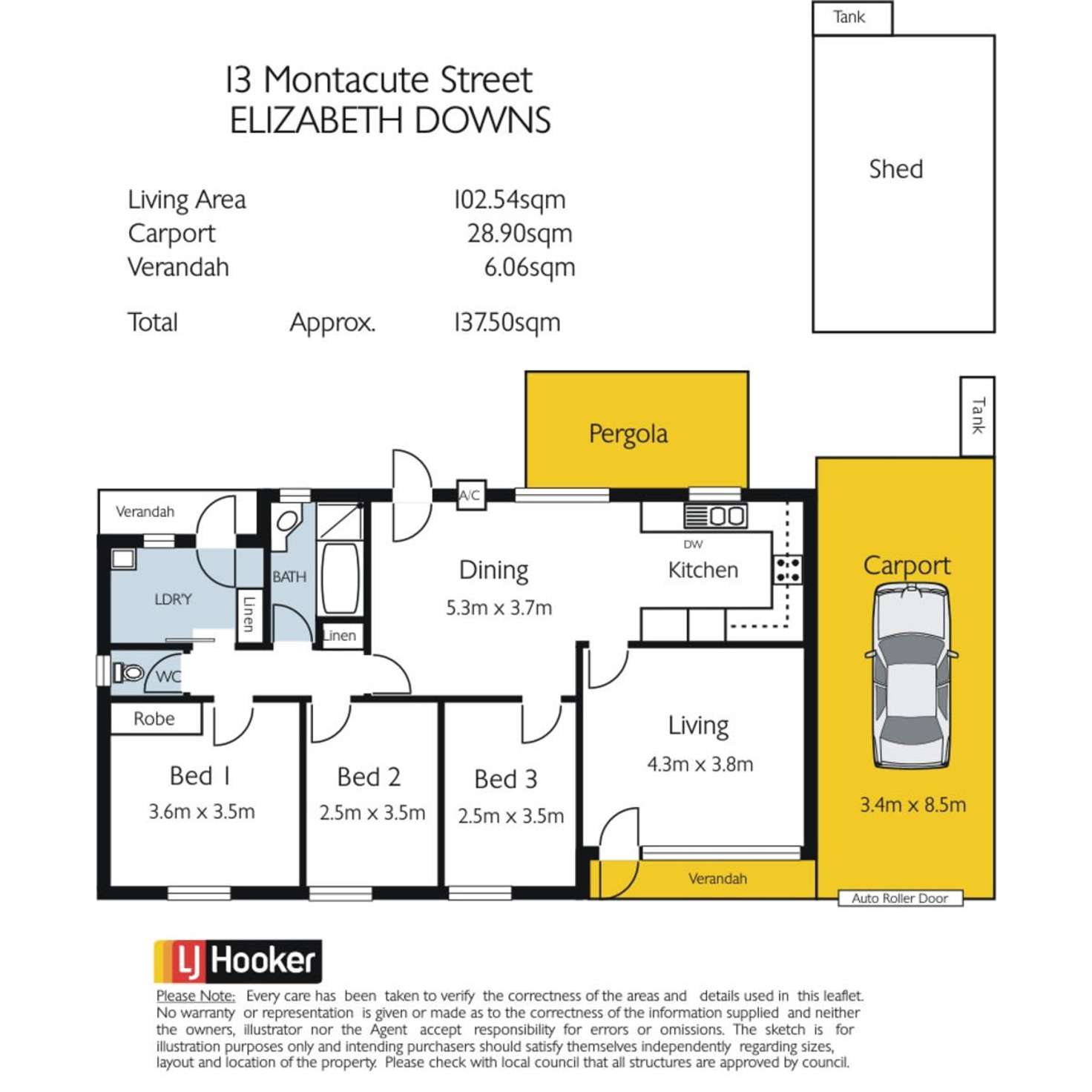 Floorplan of Homely house listing, 13 Montacute Street, Elizabeth Downs SA 5113