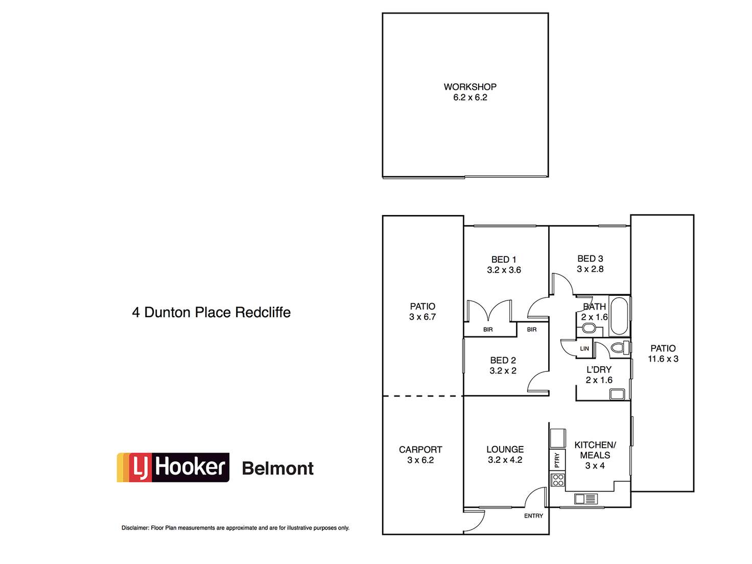 Floorplan of Homely house listing, 4 Dunton Place, Redcliffe WA 6104