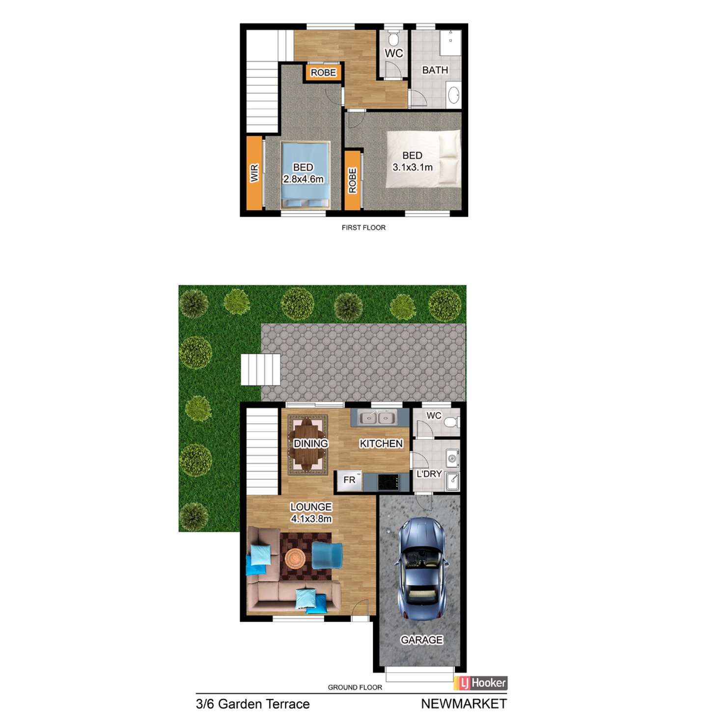 Floorplan of Homely townhouse listing, 3/6 Garden Tce, Newmarket QLD 4051