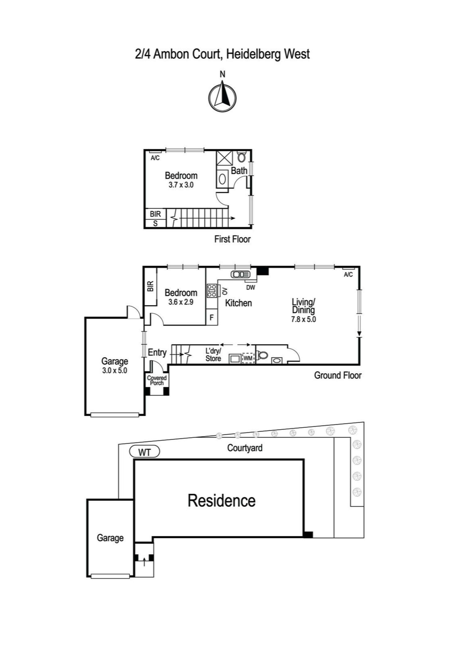 Floorplan of Homely unit listing, 2/4 Ambon Court, Heidelberg West VIC 3081