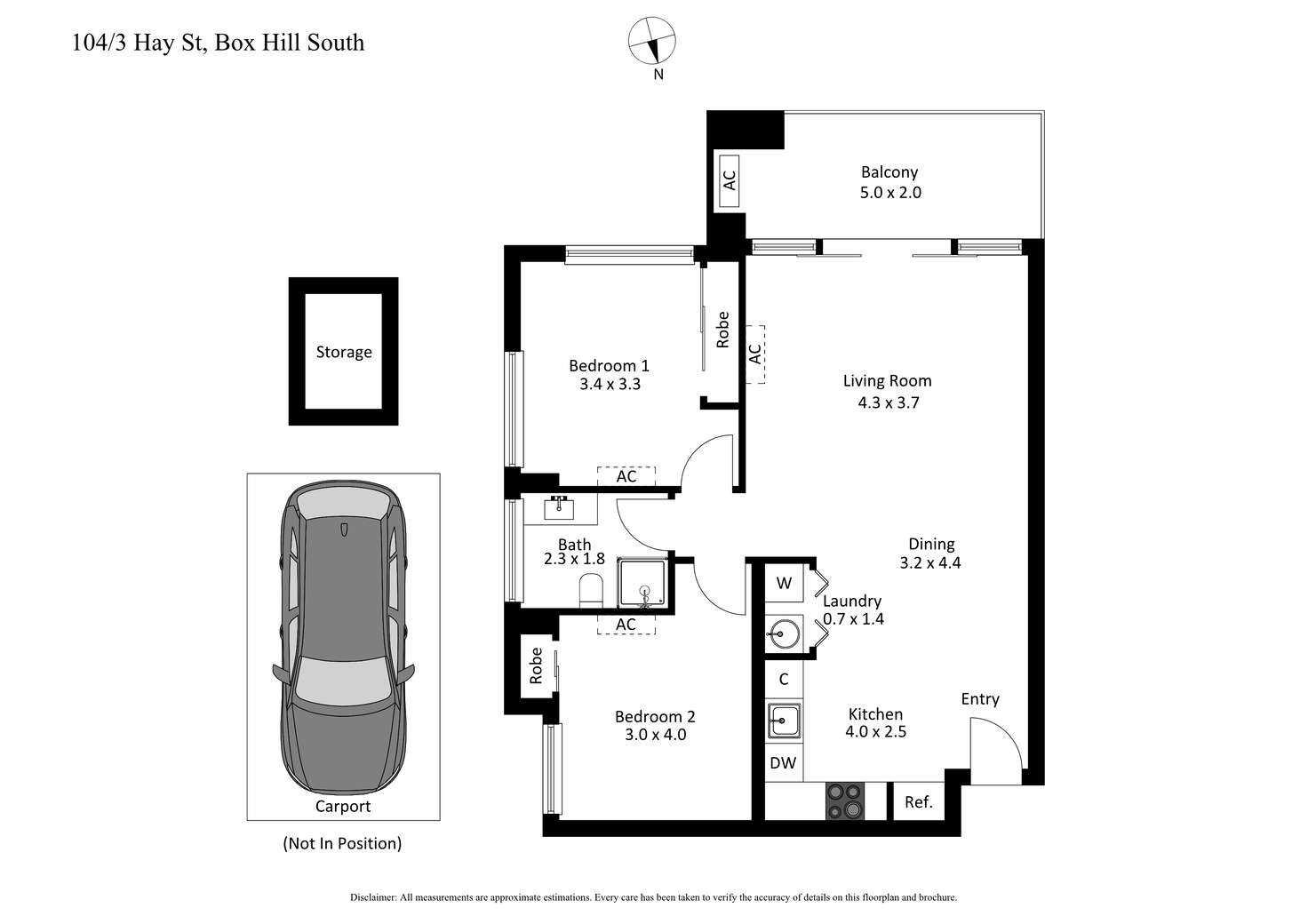 Floorplan of Homely apartment listing, 104/3 Hay Street, Box Hill South VIC 3128