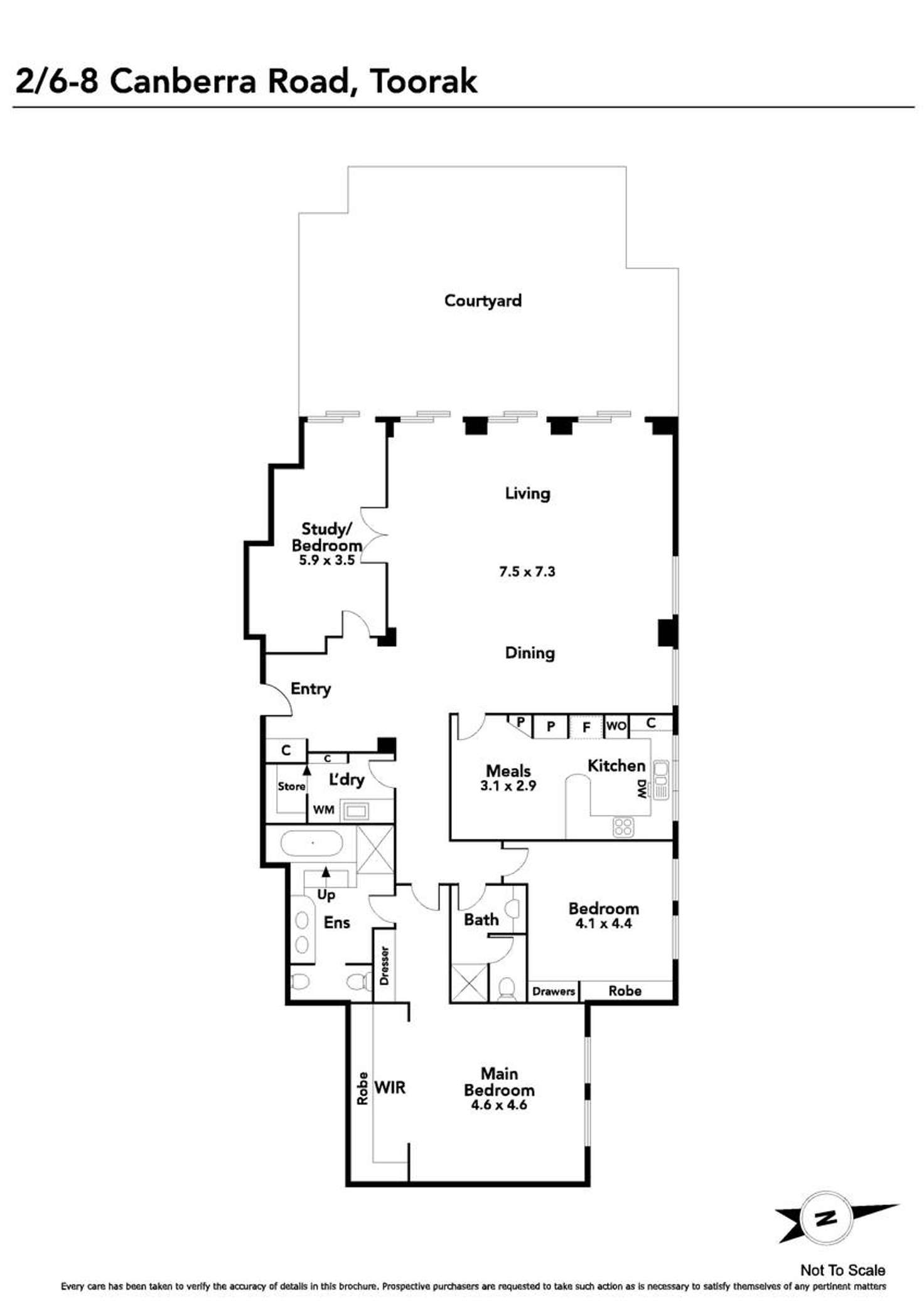 Floorplan of Homely apartment listing, 2/6-8 Canberra Road, Toorak VIC 3142