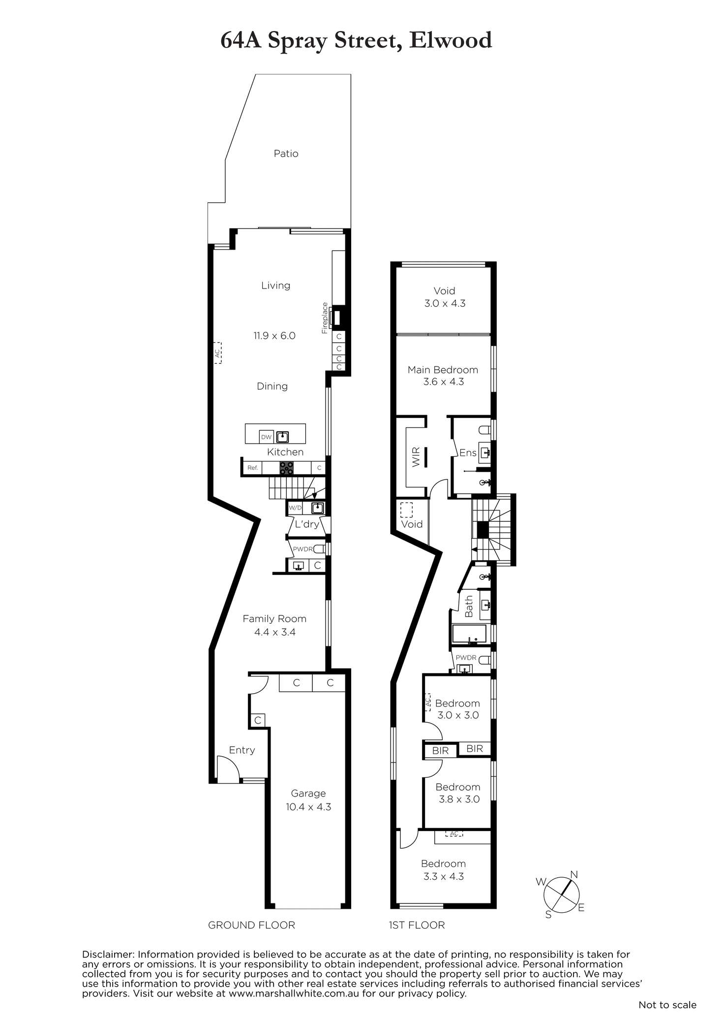 Floorplan of Homely townhouse listing, 64A Spray Street, Elwood VIC 3184