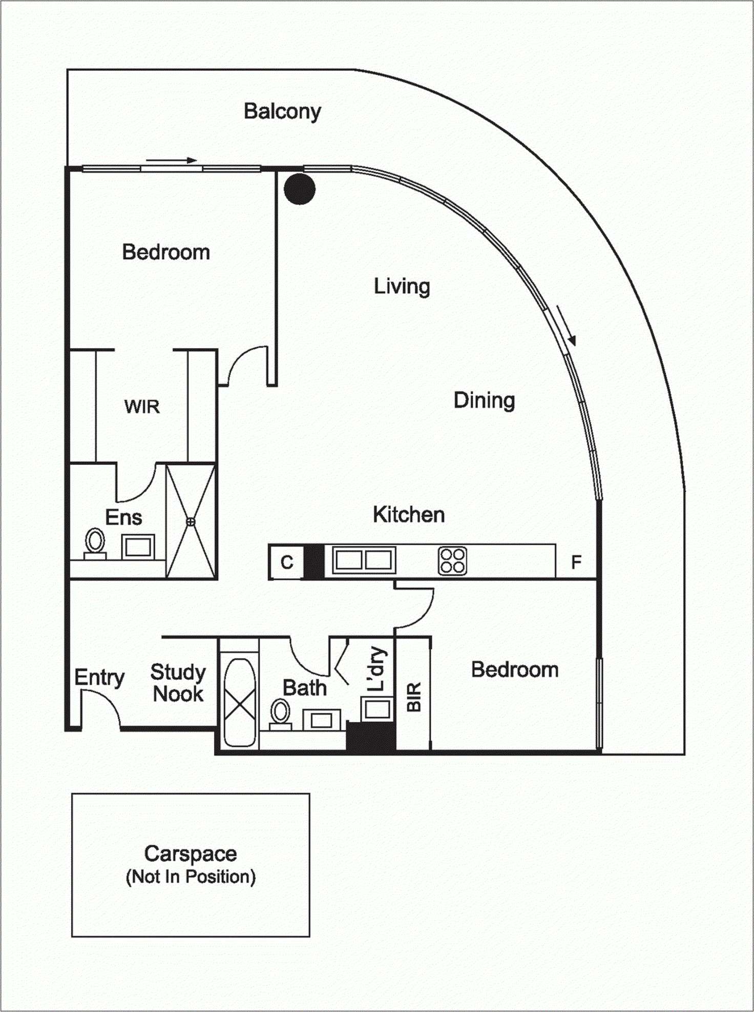 Floorplan of Homely apartment listing, 1104/55 Queens Road, Melbourne VIC 3004