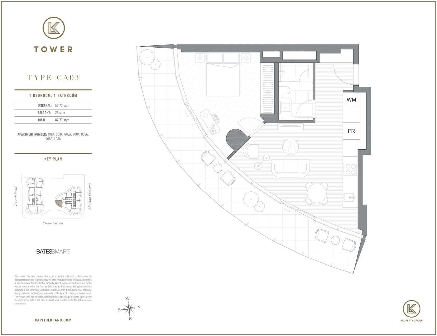 Floorplan of Homely apartment listing, 908/1 Almeida Crescent, South Yarra VIC 3141