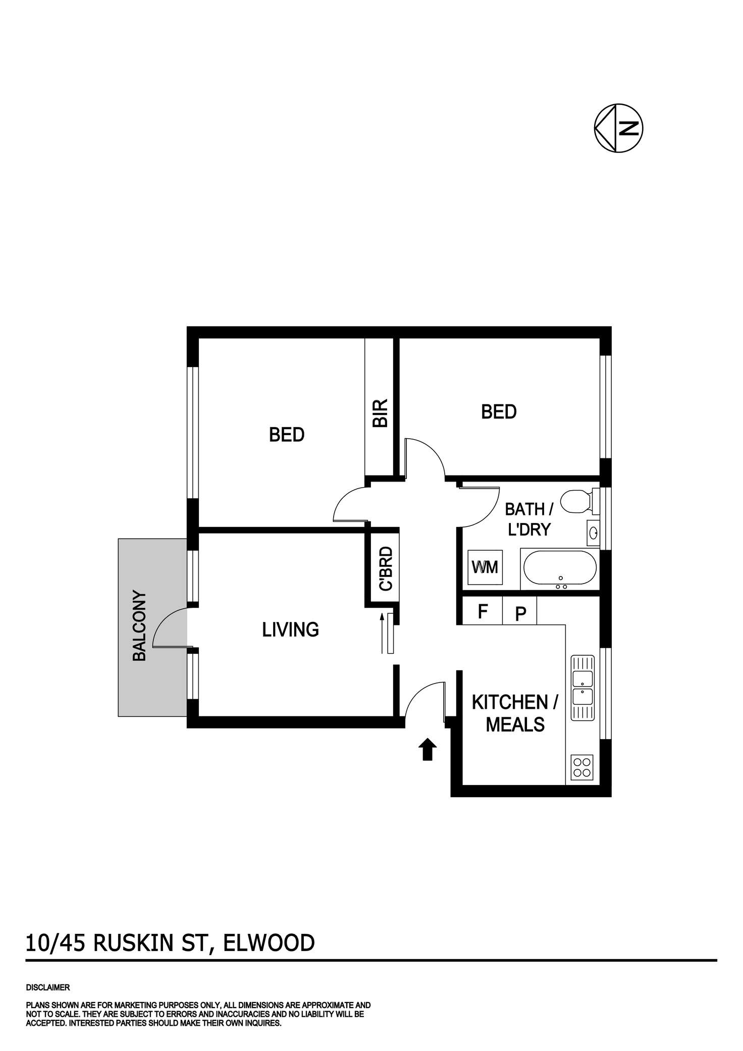 Floorplan of Homely apartment listing, 10/45 Ruskin Street, Elwood VIC 3184