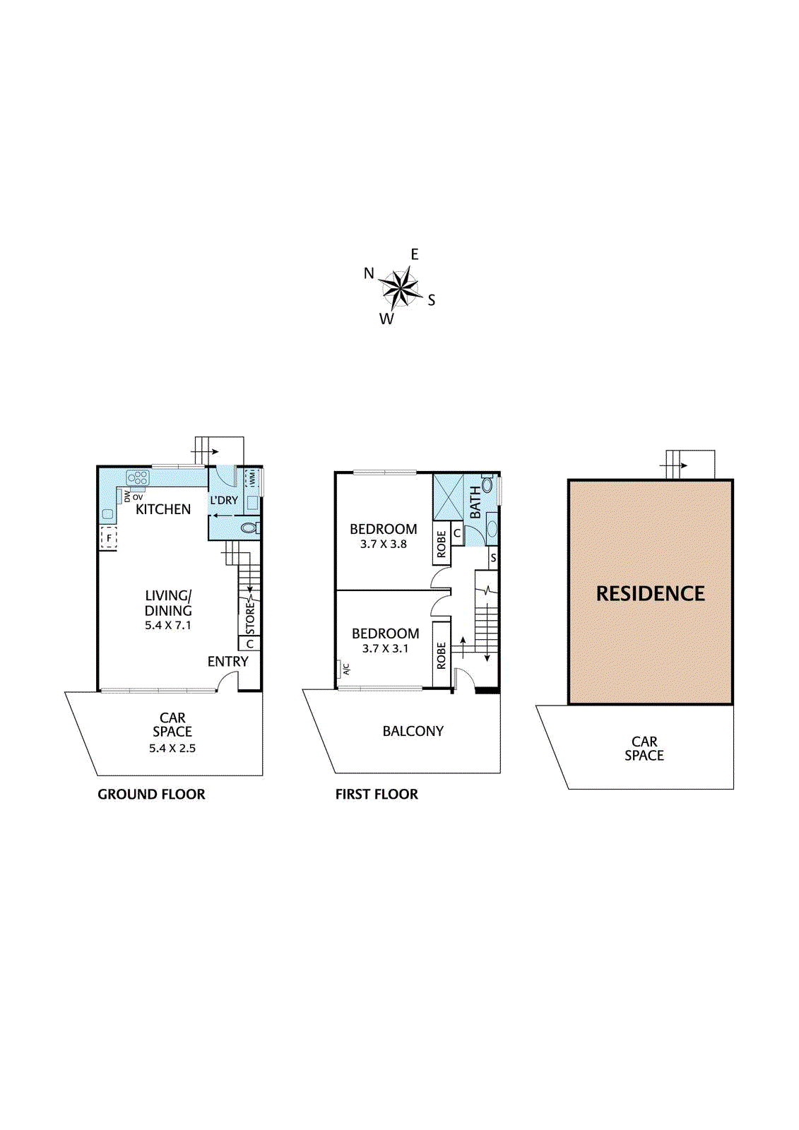 Floorplan of Homely townhouse listing, 5/68 Banksia Street, Heidelberg VIC 3084