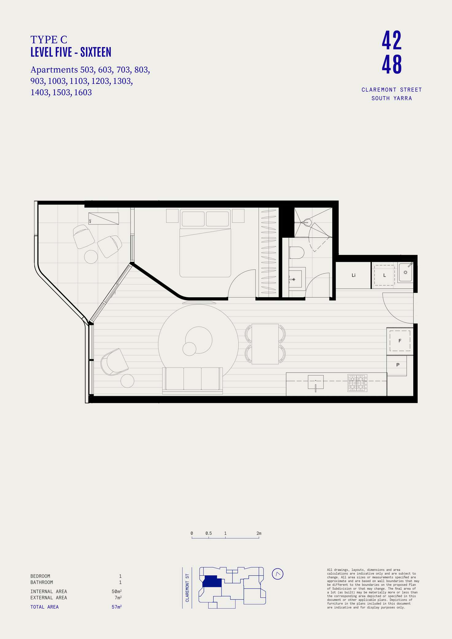 Floorplan of Homely apartment listing, 703/42-48 Claremont Street, South Yarra VIC 3141