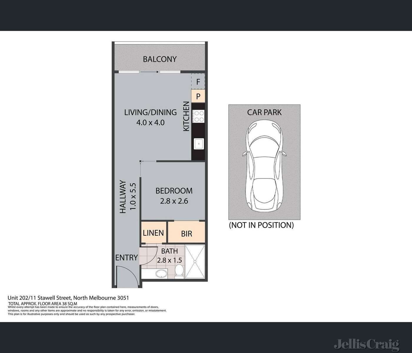 Floorplan of Homely apartment listing, 202/11 Stawell Street, North Melbourne VIC 3051