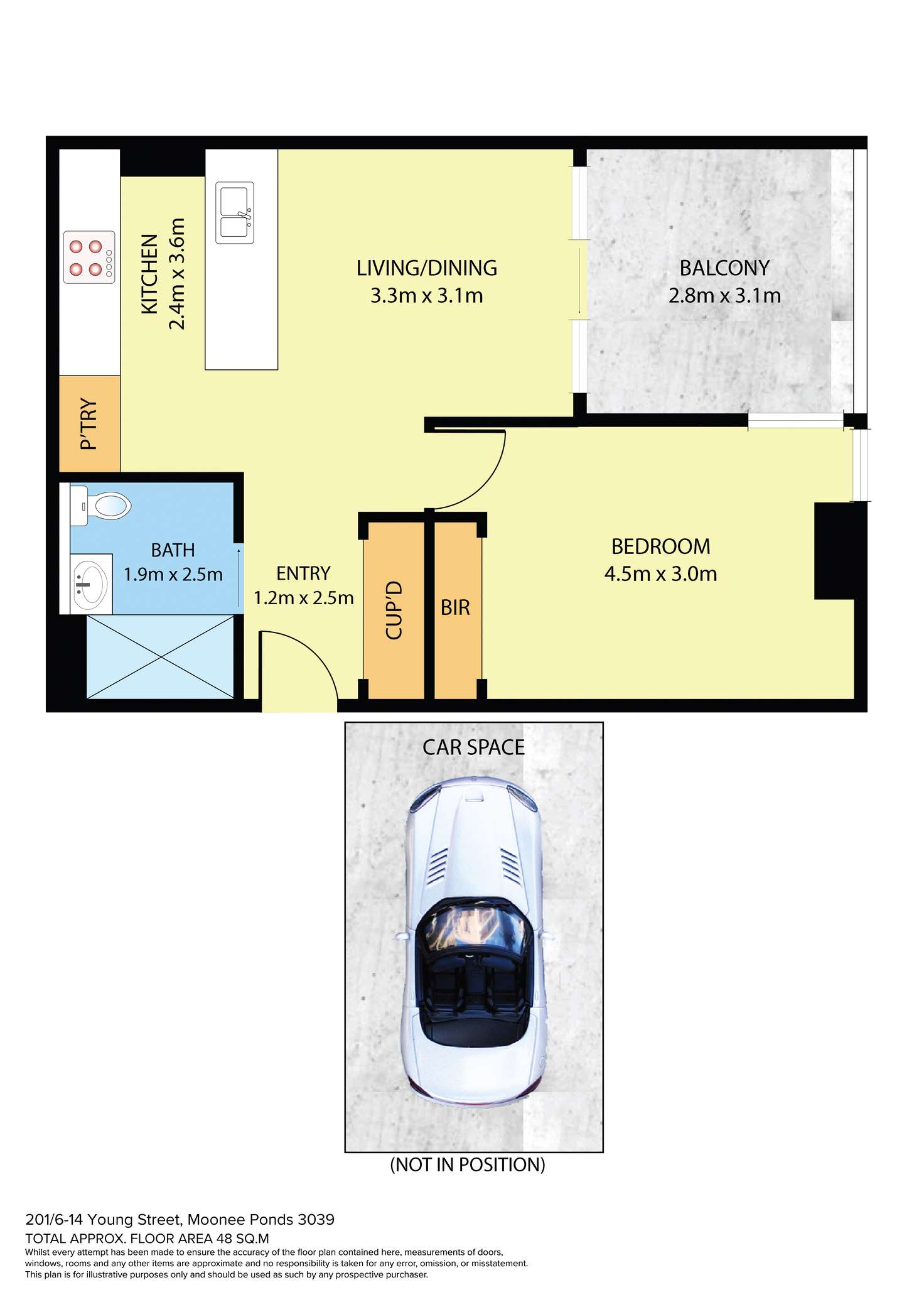 Floorplan of Homely apartment listing, 201/6-14 Young Street, Moonee Ponds VIC 3039