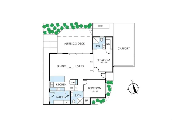 Floorplan of Homely unit listing, 2/63 Devon Street, Cheltenham VIC 3192