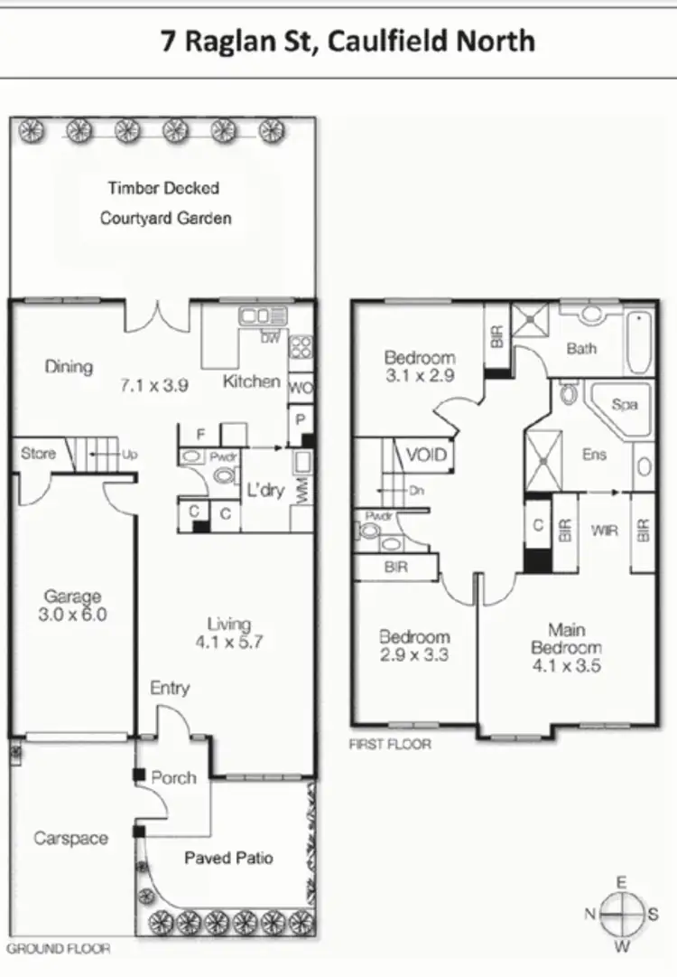 Floorplan of Homely townhouse listing, 7 Raglan Street, Caulfield North VIC 3161