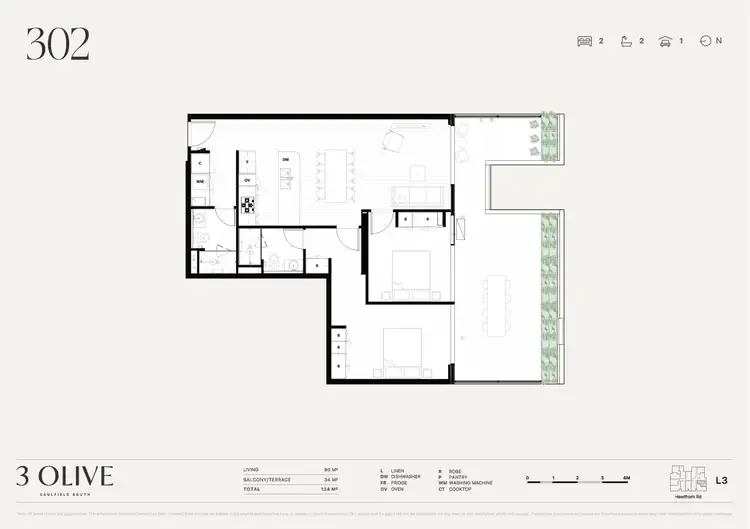 Floorplan of Homely apartment listing, 3 Olive Street, Caulfield South VIC 3162