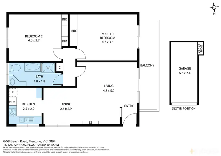 Floorplan of Homely apartment listing, 6/58 Beach Road, Mentone VIC 3194