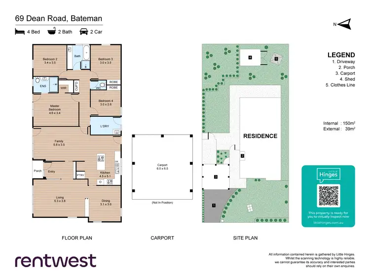 Floorplan of Homely house listing, 69 Dean Rd, Bateman WA 6150