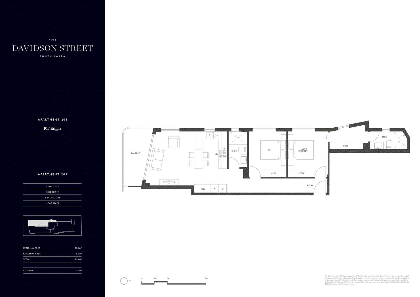 Floorplan of Homely apartment listing, 203/5 Davidson Street, South Yarra VIC 3141